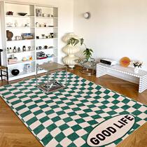 Checkerboard carpet checkerboard carpet green white lattice modern simple ins style Moroccan niche living room door mat