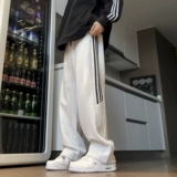 Бордовые осенние демисезонные ретро штаны, спортивные повседневные брюки для отдыха, в американском стиле, подходит для подростков