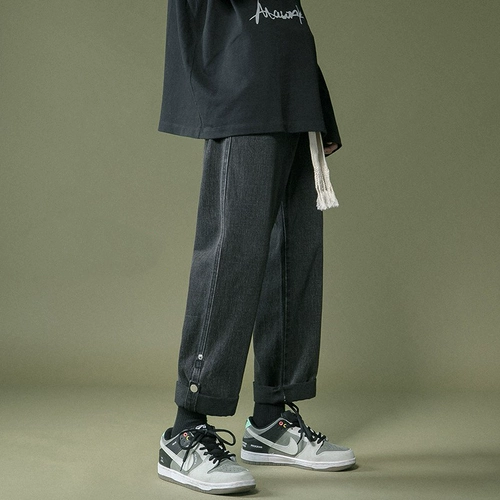 Утепленные джинсы, штаны, свободный прямой крой