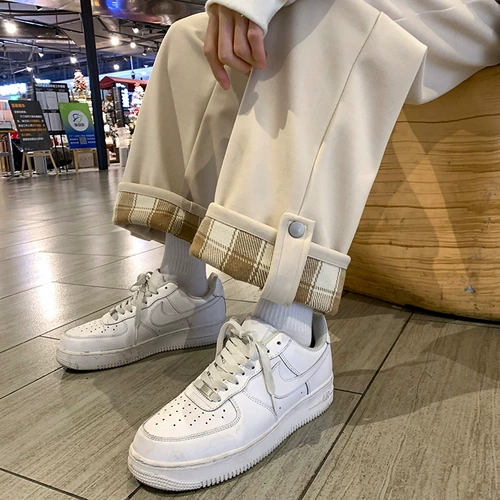 Белые весенние шерстяные штаны, оверсайз, свободный прямой крой