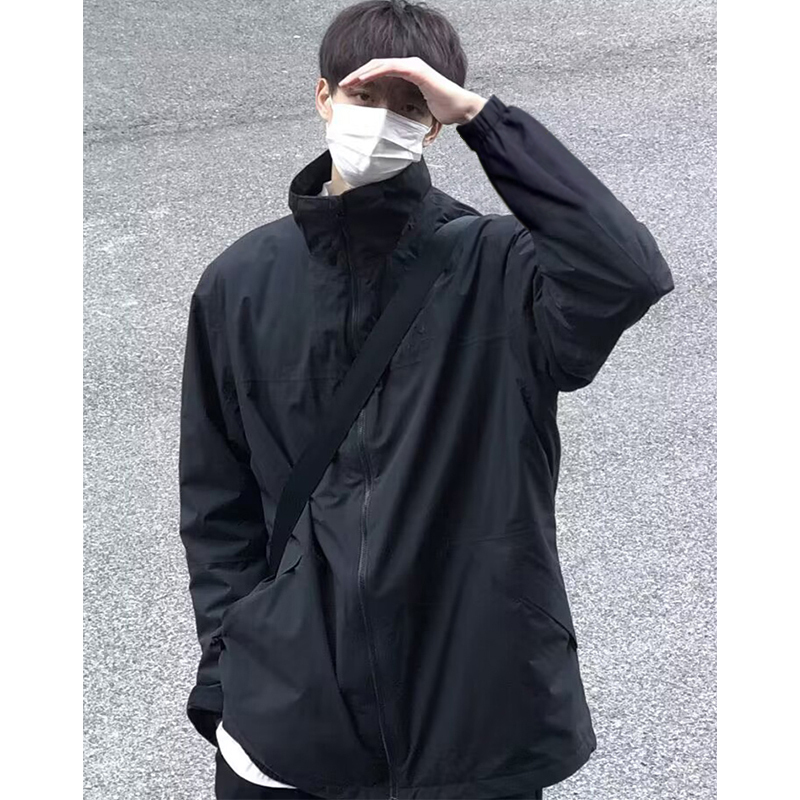 Softshell Stand-Up Collar Jacket for Men, Spring/Summer 2026 New Trendy Brand, Large Size, Slim Fit, High-End Feel, Hoodless Workwear Jacket