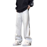 Бордовые осенние демисезонные ретро штаны, спортивные повседневные брюки для отдыха, в американском стиле, подходит для подростков