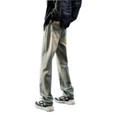 Демисезонные осенние джинсы, штаны для влюбленных, в американском стиле, размер, свободный прямой крой