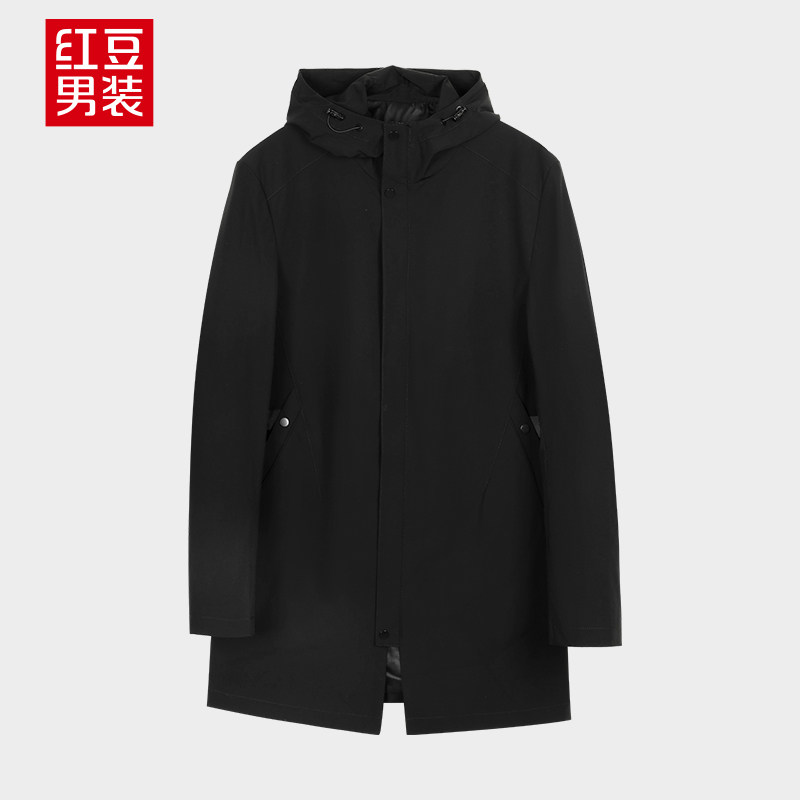 红豆男装  21年秋季款 简约中长款 男式连帽风衣外套 天猫优惠券折后￥99包邮（￥229-130）