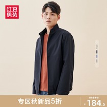 Red bean mens jacket jacket 21 autumn young and middle-aged business stand neck jacket mens casual top collar coat