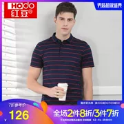 Hodo đậu đỏ nam mùa hè nam nhuộm sợi POLO kinh doanh áo sơ mi cotton ngắn tay cotton 6435 - Áo phông ngắn