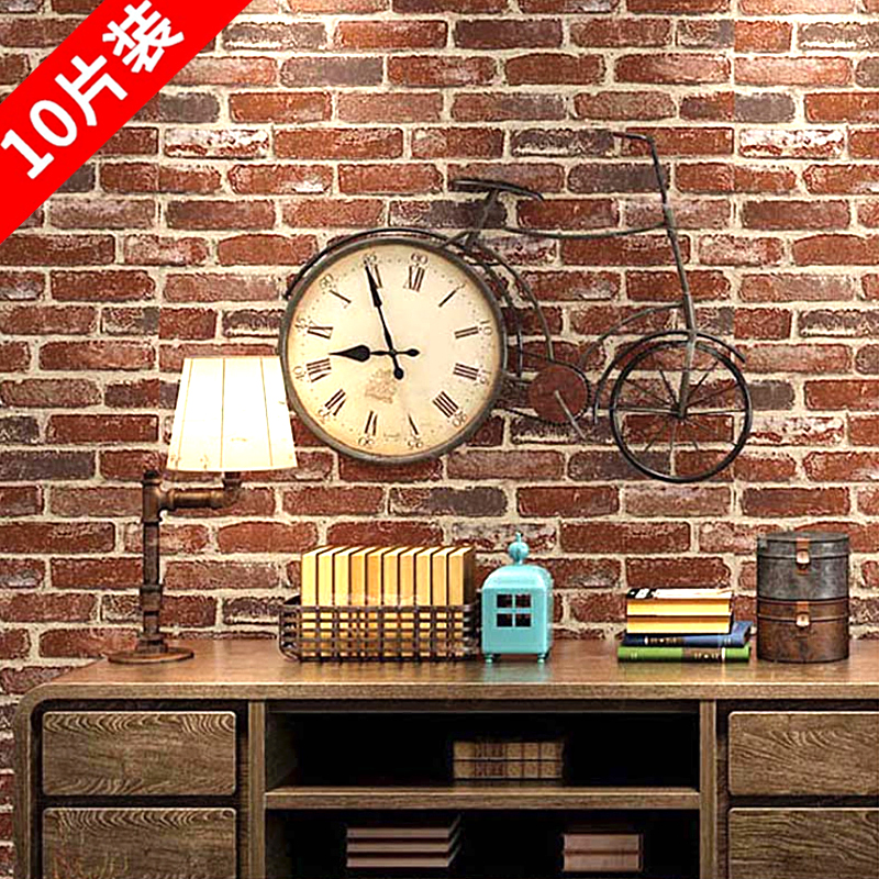Wallpaper self-adhesive vintage brick TV background wall waterproof moisture-proof bar shop restaurant decoration 3D stereoscopic wall stickers