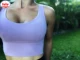 Hoa Kỳ ABS Mùa hè crop Top áo ngực huỳnh quang Đồ lót thể thao phụ nữ với miếng đệm ngực - Đồ lót thể thao