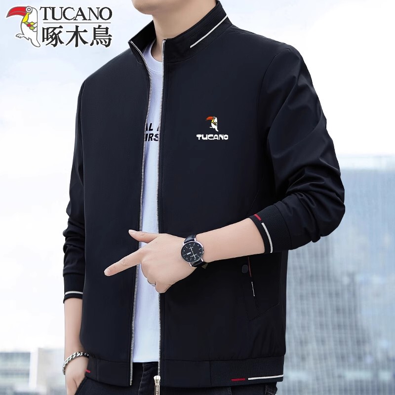 Woodpecker Men's Jacket Autumn/Winter 2025 New Stand Collar Men's Jacket Casual Loose Breathable Slim Fit Top