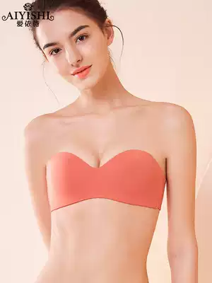 Strapless bandeau underwear women's thin small chest gathered non-slip upper chest beauty back invisible bra wrapped chest anti-light