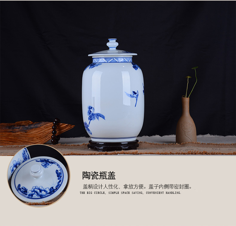 Jingdezhen ceramic altar empty mercifully 15 kg big jars it liquor jugs hand - made porcelain household seal wine jar