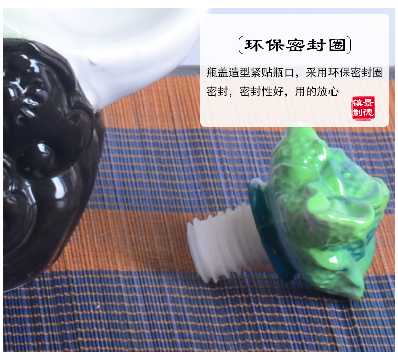 Jingdezhen ceramic bottle with gift box 10 jins creative cabbage rich liquor bottles outside home seal wine