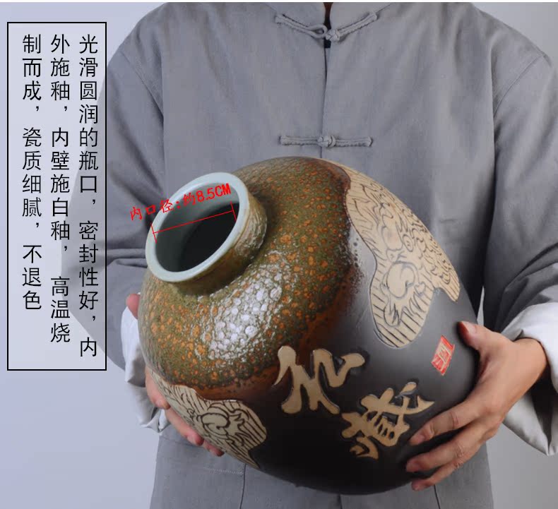 Archaize of jingdezhen ceramic wine jars home 10 jins 20 jins in 100 to 50 kg liquor sealing hoard it