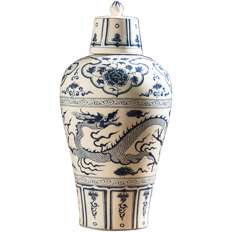 Jingdezhen blue and white porcelain bottle home 1 catty 5 jins of 10 sealing small jar archaize wind aged wine