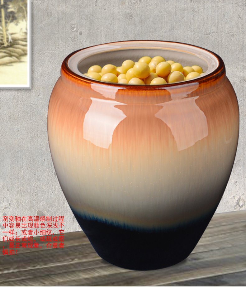 Jingdezhen ceramic barrel 30 kg to with cover rice storage box insect - resistant mildew damp flour barrels grains storage tank in the kitchen