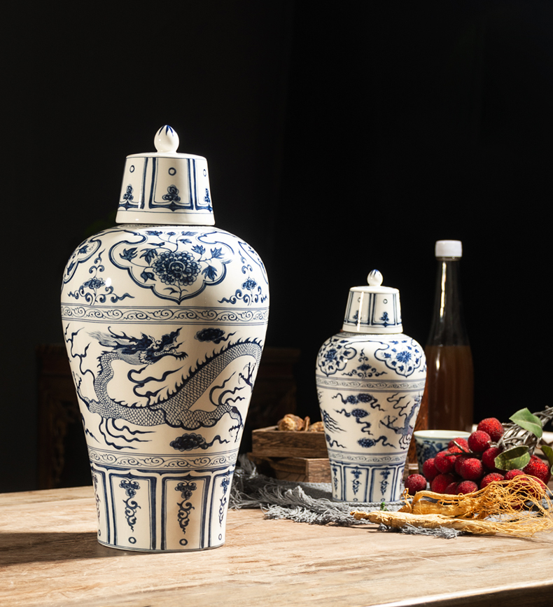 Jingdezhen blue and white porcelain bottle home 1 catty 5 jins of 10 sealing small jar archaize wind aged wine