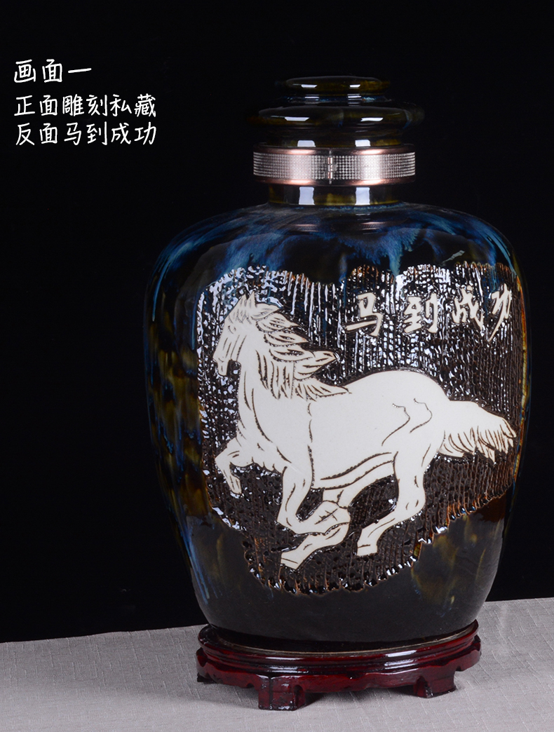 Archaize ceramic jars aged 50 kg empty wine bottle of jingdezhen it household sealing ceramic jar