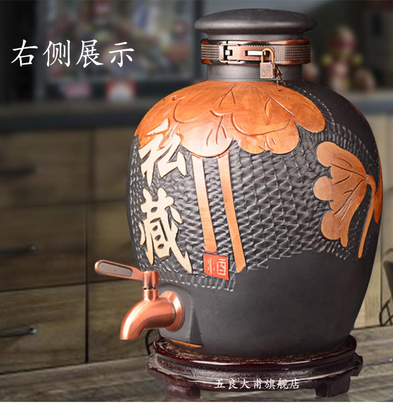 Jingdezhen ceramic jar home 10 jins 20 jins 50 with cover a glass bulbs bottle aged liquor sealing as cans