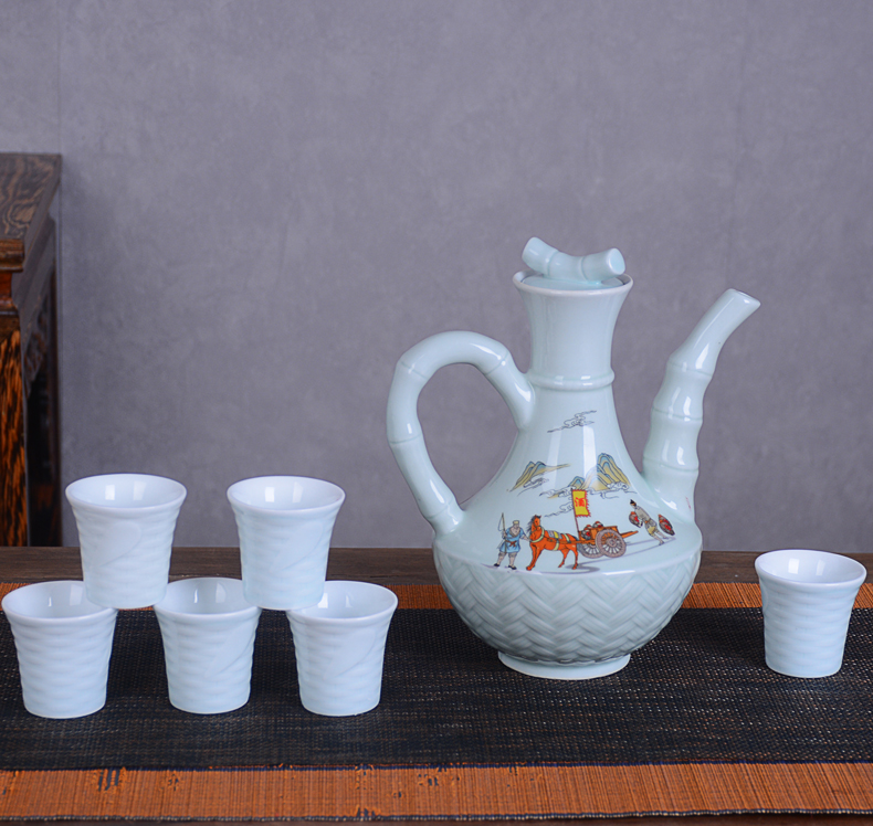 Jingdezhen ceramics hip belt box 1 kg pack household art liquor bottles of wine vintage points of archaize sealed as cans
