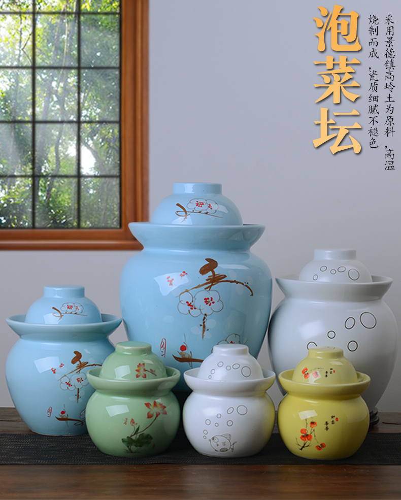 The Pickle jar pickles pickled vegetables household ceramics sour pickled cabbage kimchi cylinder seal storage Pickle jar of salted duck dense eggs