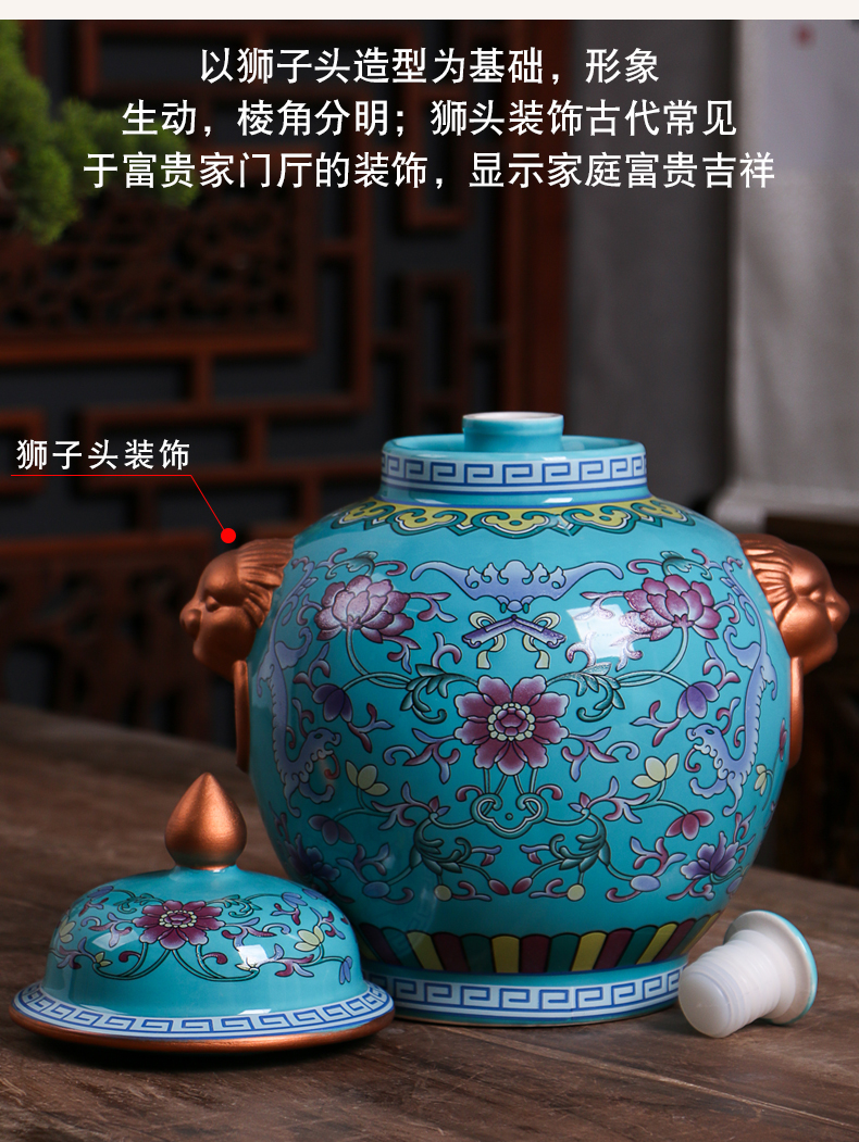 An empty bottle of jingdezhen ceramics with gift box home 5 jins of vintage wine wine jar special sealed empty as cans