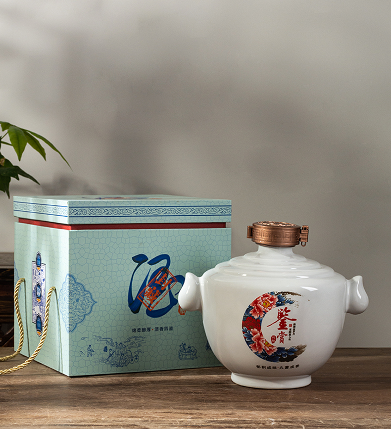 Jingdezhen ceramic jar home 1 catty 2 jins of three jin of 5 jins of 10 small bottles with ancient seal wine gift box