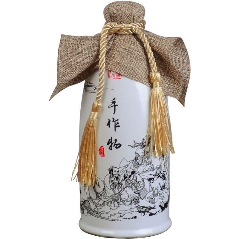 Jingdezhen ceramic bottle 1 catty pack jar creative decoration of Chinese style hip sealing liquor bottles household jugs