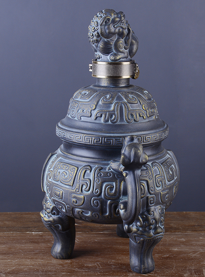 Jingdezhen ceramic three catties liquor bottles of wine pot antique bronze home empty bottles of wine jar sealing wind jugs