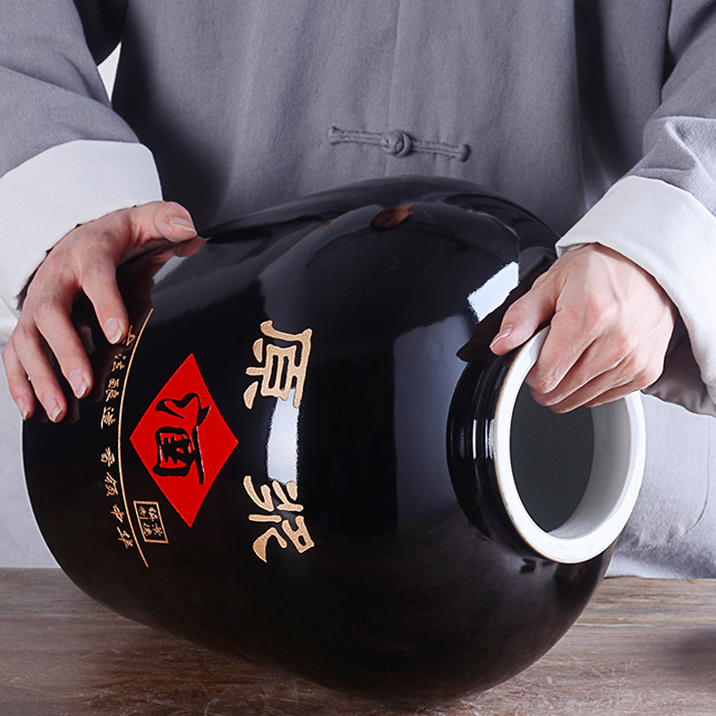 Private custom mercifully wine jar ceramic bottle home 10 jins 30 jins 50 SanJiu container seal wine