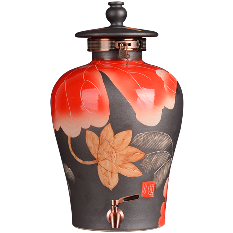 Jingdezhen ceramic jars mercifully jars it liquor bottles with tap chivalrous man altar household ceramic seal pot