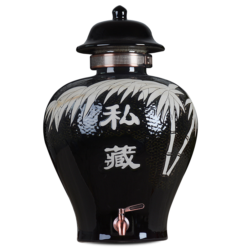 Jingdezhen ceramic jars bottles with tap the general pot of by patterns jar 10 jins 20 jins 30 medicine bottle