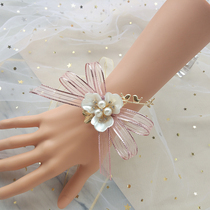  Wrist flower bridesmaid sister hand flower Mori small fresh bride wedding wedding bracelet Super fairy European Korean jewelry
