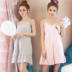 Hàng ngày đặc biệt phiên bản Hàn Quốc của dây đeo váy ngủ nữ cotton mỏng phần V-cổ gợi cảm Bộ đồ ngủ cô gái ngọt ngào dễ thương áo choàng mùa đông Đêm đầm