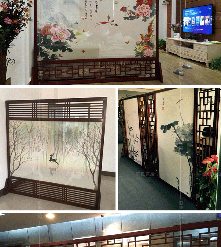 Gói cài đặt tùy chỉnh hiện đại Jane Châu Âu di động bán trong suốt màn hình gỗ rắn phân vùng hiên khách sạn phòng khách màn hình ghế phòng ngủ - Màn hình / Cửa sổ vách gỗ phòng khách