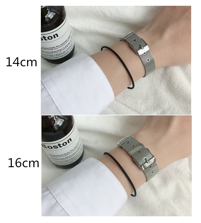 Cổng đơn giản gió dày bracelet Châu Âu và Mỹ retro gió lạnh người đàn ông hoang dã và phụ nữ lưới bạc thép không gỉ với vòng tay vòng đeo tay