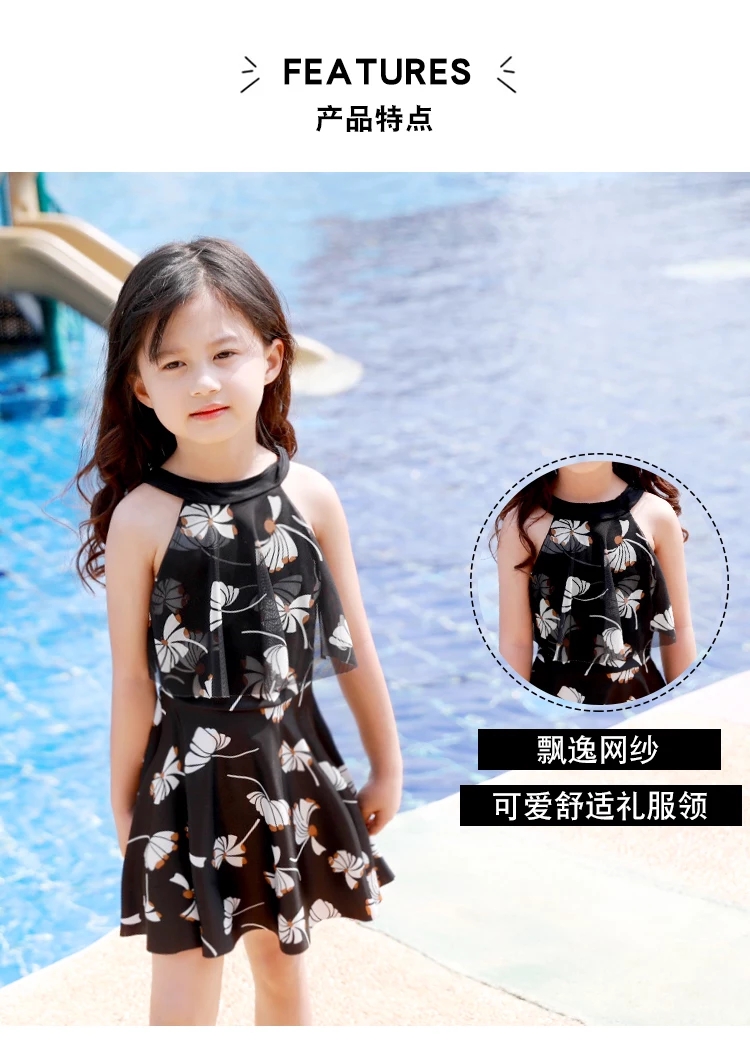 Đồ bơi bé gái Quần chẻ cho bé Quần xiêm Công chúa Áo dài Chàng trai Hàn Quốc Cô gái mùa đông Spa Đồ bơi cho trẻ em - Bộ đồ bơi của Kid đồ bơi cho bé 1 tuổi