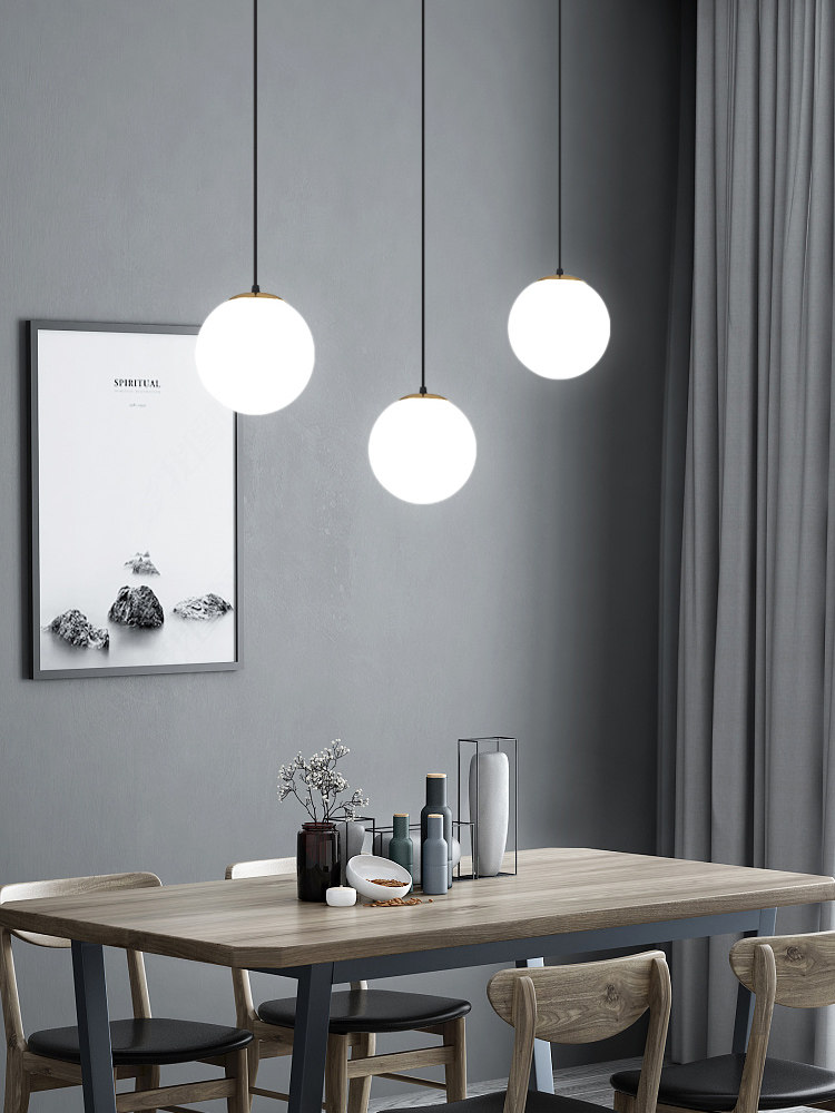Nordic dining room chandelier Three modern simple creative personality bar lamps Household dining room lights Atmospheric dining room lights