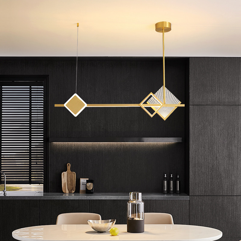 Moon Shadow Keaton Modern Minimalist Dining Room Bar Chandelia Creative Minimalist LED Light Atmosphere Nordic Full Copper Lamps