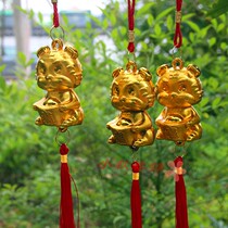 New year plastic gilded tiger pendant indoor potted decoration three-dimensional Tiger room hanging decoration festive hanging jewelry