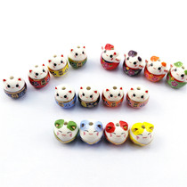 New color Cat lucky cat accessories beads diy hand woven beaded bracelet color loose bead accessories ceramic