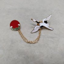 Brooch Chinese style crane accessories personality sweater pin Suit corsage temperament Japanese men and women personality badge