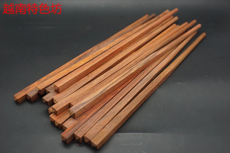 Newly arrived Laos big red rosewood chopsticks 10 pairs of mahogany solid wood paintless wax-free log chopsticks