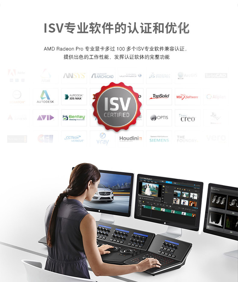 Видеокарта amd radeon pro wx 2100 2g专业作图建模绘图设计5k视频剪辑显卡