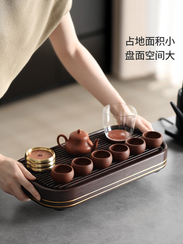2025 New Model Small Electric Tea Tray for One Person, Dry Brewing Station for Living Room Home Use, Tea Sea Drainage Kung Fu Tea Table Tray
