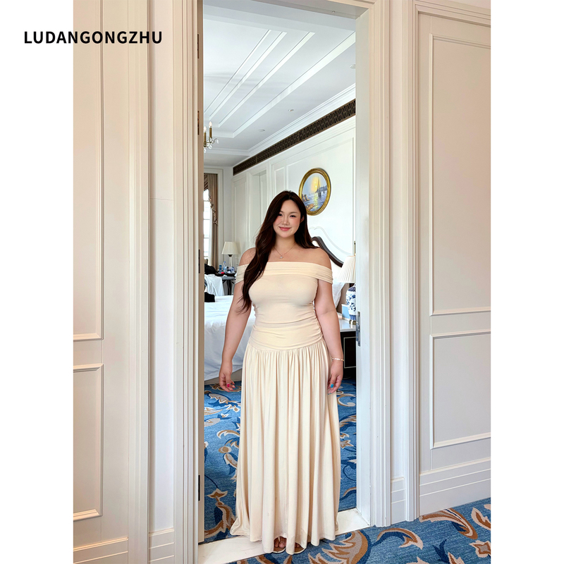 Princess Egg 2026 New Summer Plus-Size Off-Shoulder Tube Top and Long Skirt Set for Women Princess Egg 2026 New Summer Plus-Size Off-Shoulder Tube Top and Long Skirt Set for Women