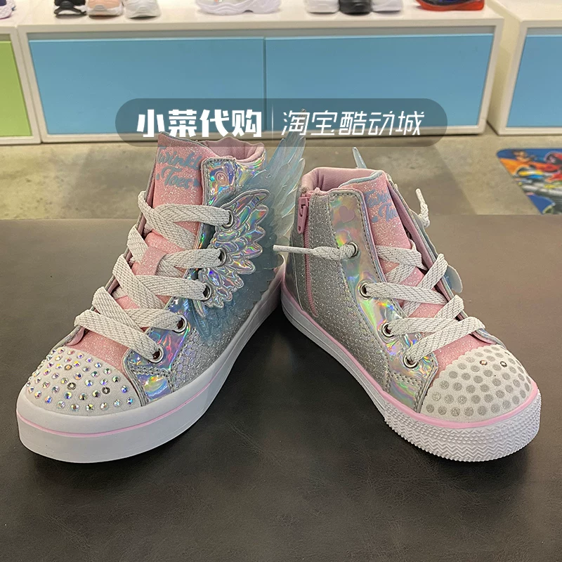 SKECHERS Sky Girl Shoes Flash Shoes Small and Seed Children's High Gangs Shoes 314918NG 314401L