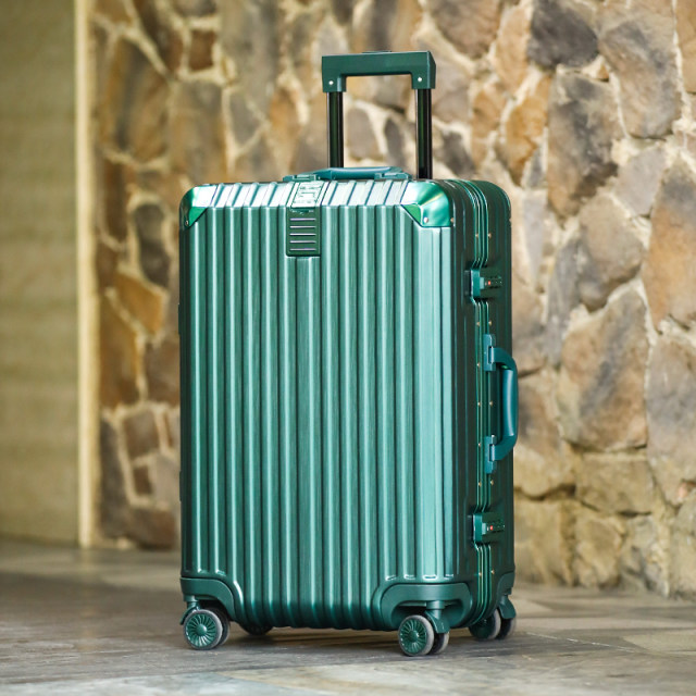 Luggage women's aluminium frame trolley case men's universal wheel 24-inch students password suitcase boarding leather case ທົນທານ 20