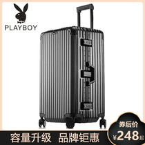 Flower Playboy suitcase oversize suitcase 32 aluminum frame pull lever case 26 password male and female leather case 28 inch