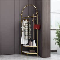 Bedroom corner hanger Wrought iron frame Marble storage seat Shoe rack bookshelf coat rack integrated multi-function rack