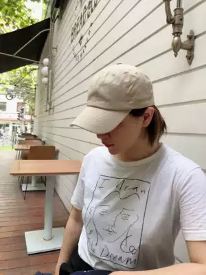 BLEU etROSE(Cheer up) Joker sunshade canvas cap simple ins style embroidered baseball cap